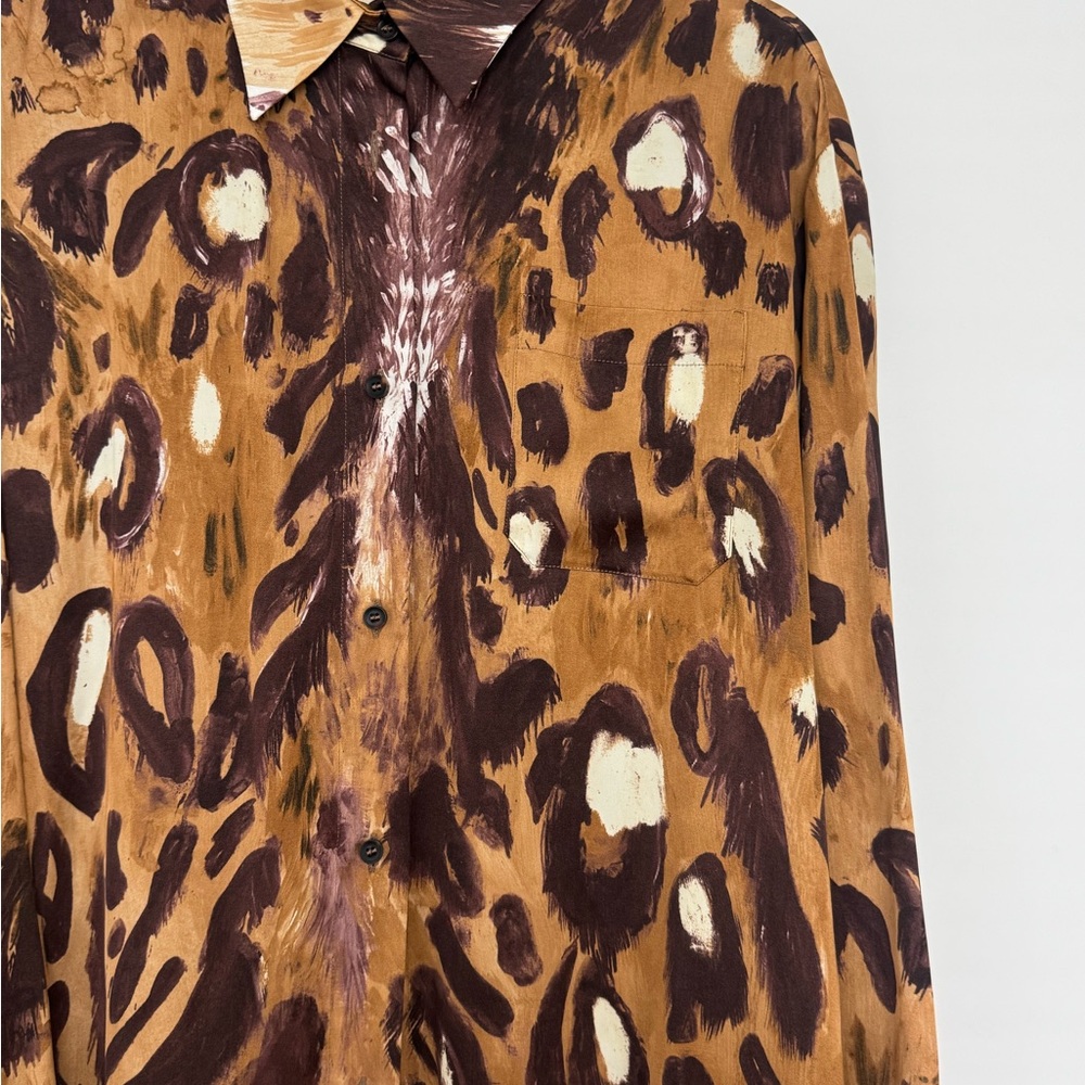 Marni Brown and Purple Abstract Silk Button-Up - Picture 7 of 12